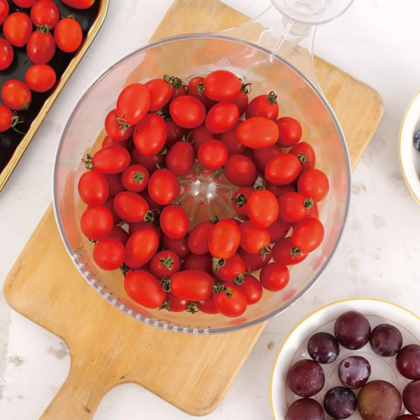 

Automatic Fruit Vegetable Strainer Automatic Washing Bowl With Strainer Fast Draining Kitchen Colander Rinser For Berries Washer