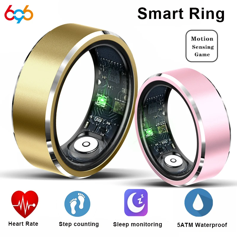 

696 Smart Ring Bracelet Finger Digital Ring Heart Rate Monitoring Waterproof Blood Oxygen Sleep Remote Control Sports Women Men