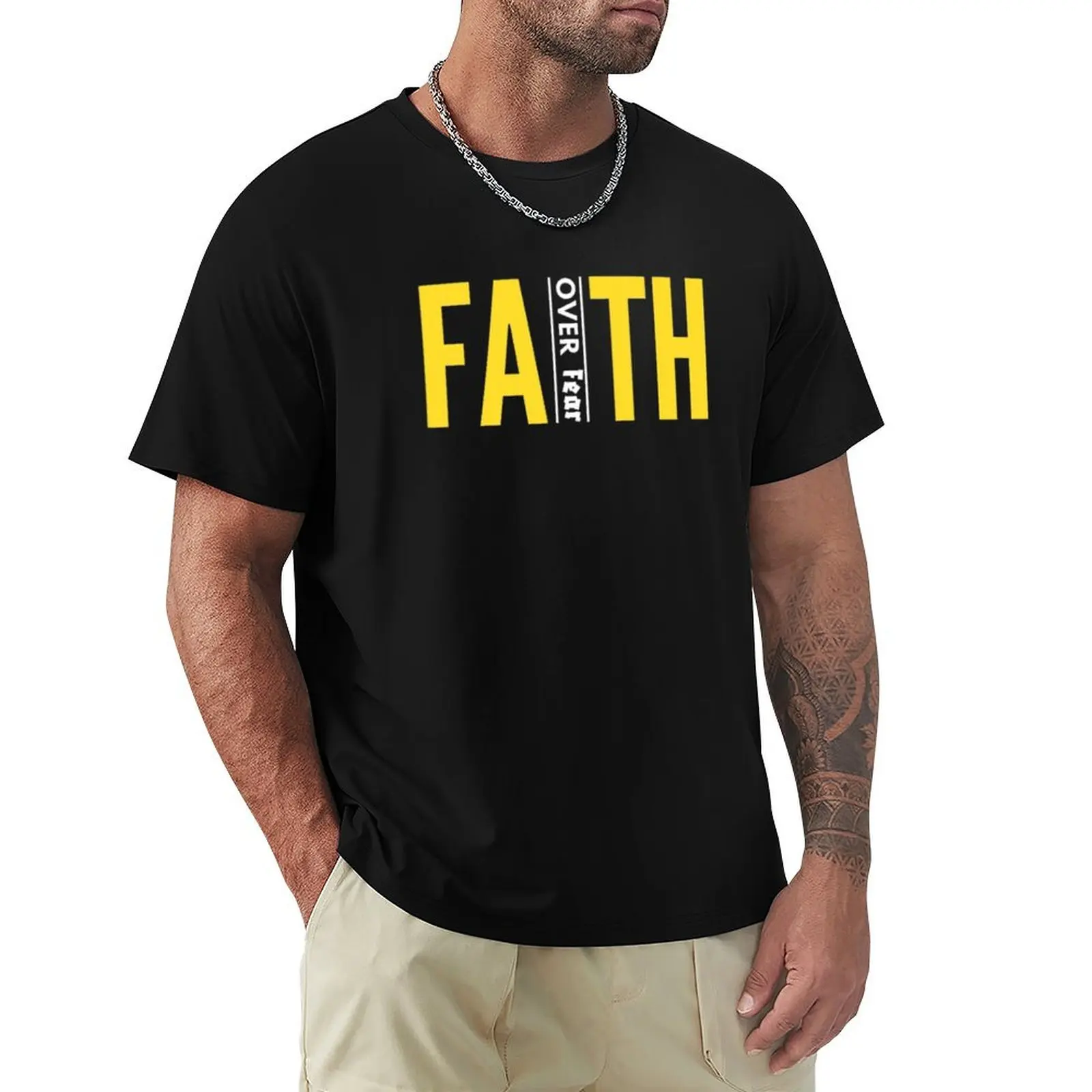 

Faith over fear T-Shirt graphic t shirts summer top T-shirts oversize anime tshirt heavyweight t shirts for men