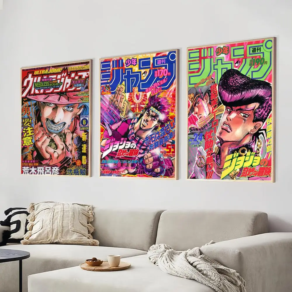Anime JoJo Bizarre Adventure Poster Art Prints Wall Art Decor Gifts for Bedroom Living Room Hallway Home Decoration