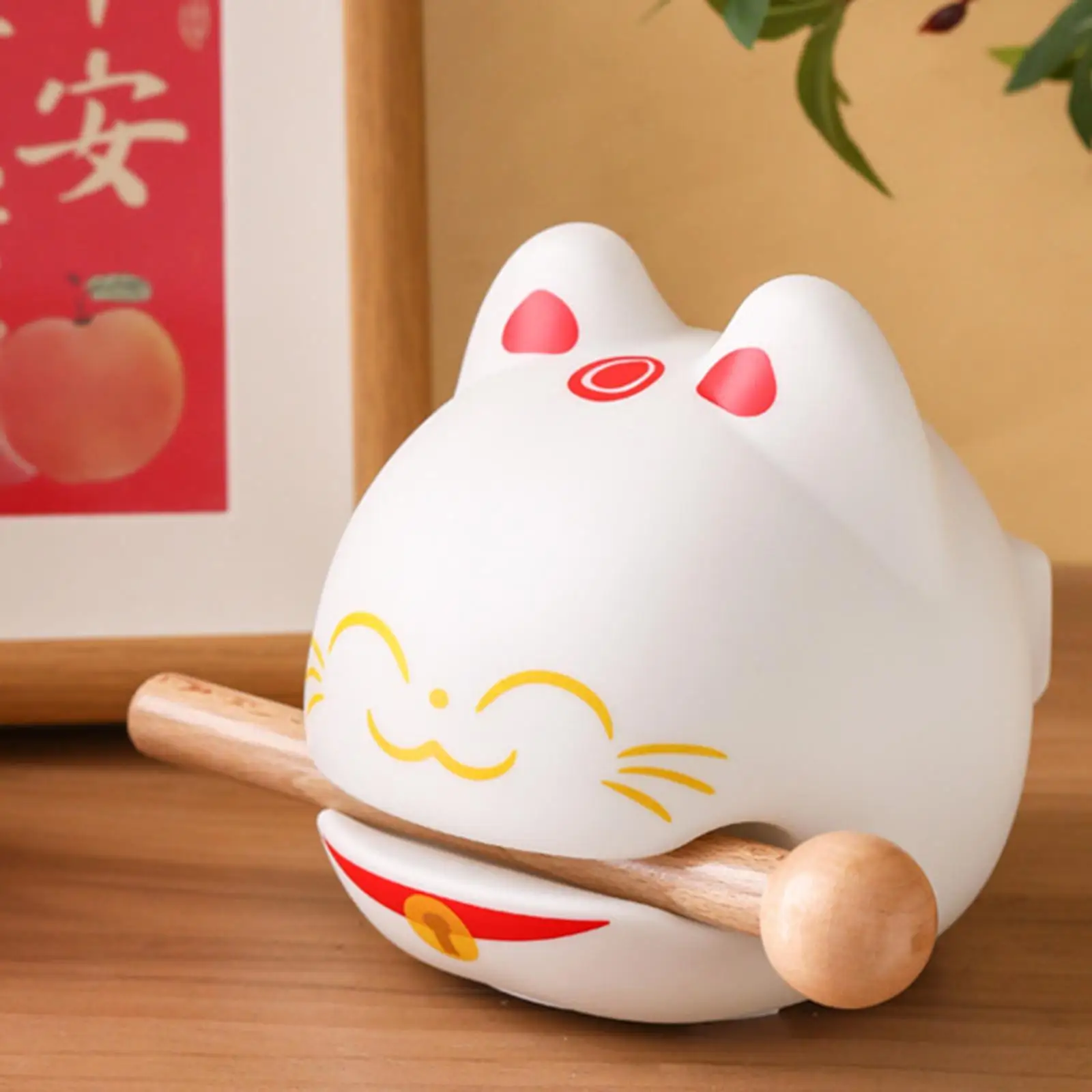 Lucky Cat Bluetooth Speaker Table Light Decoration LED Bedside Lamp Small Table Lamp Nursery Lamp for Women Tabletop Bedroom