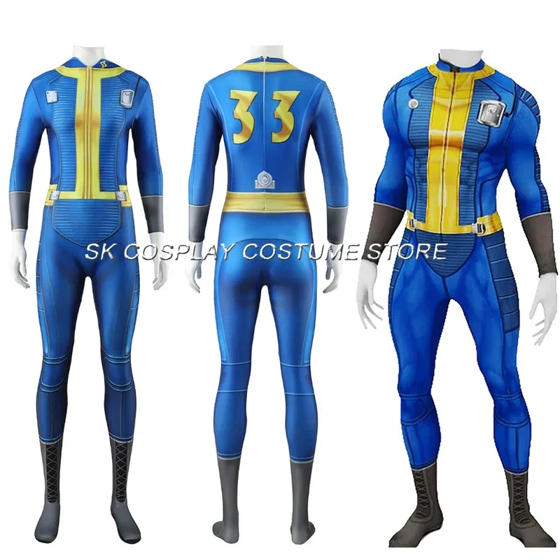 Game fall Cos out Lucy Cosplay costume Vault 33 76 111 survive Jumpsuit Uniform Kids Adults Halloween Party Carnival Outsets