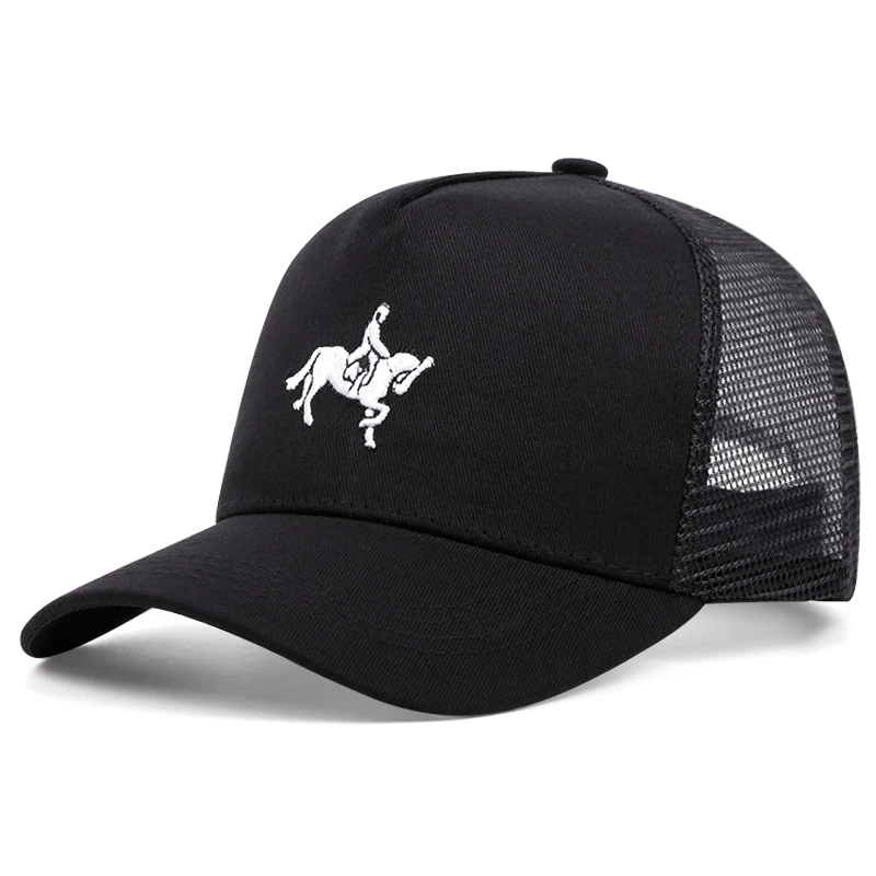 Jack Horse Riding embroidery trucker hat men women baseball caps Shade mesh hat