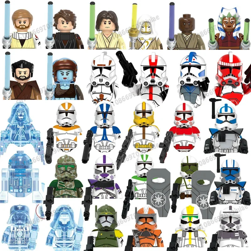 

G0058 G0064 Clone Troopers 501st Regiment Imperial Stormtrooper Mini Robot Figure Toy Bricks Assembling Doll Present G0060