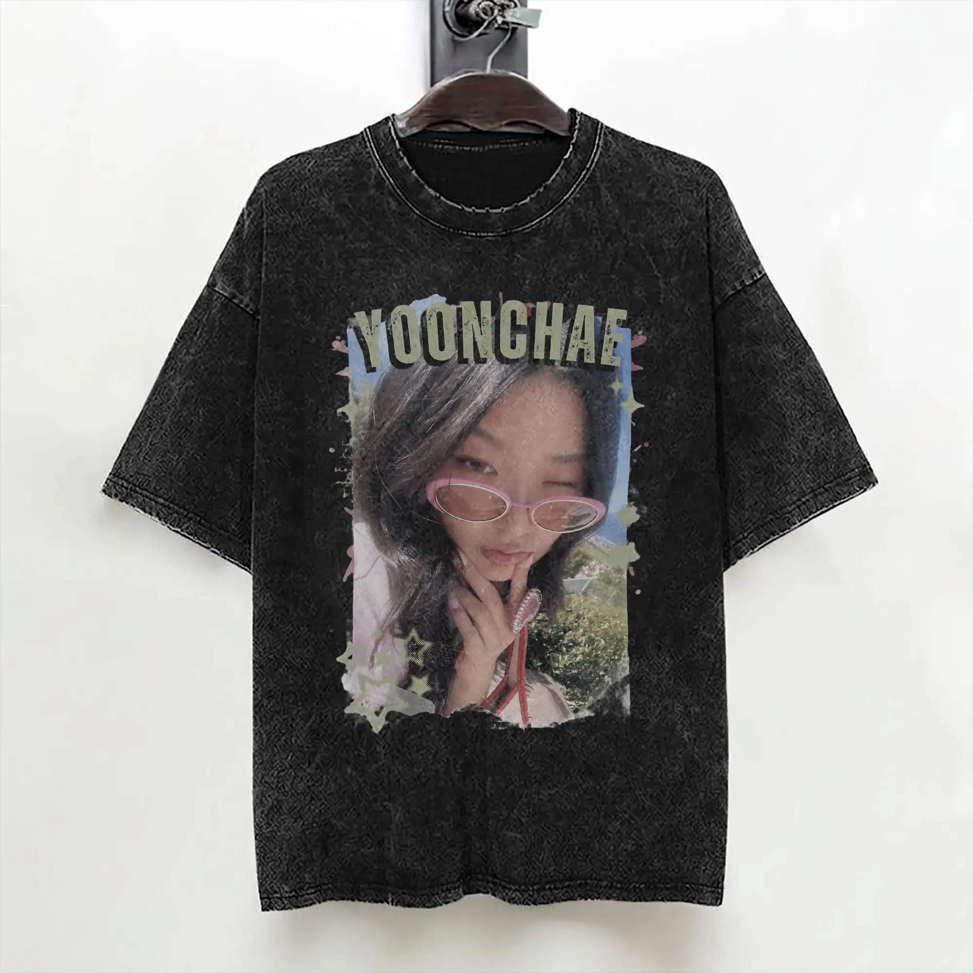 Yoonchae Katseyes Kpop Girl Group T Shirts Washed 100% Cotton Harajuku T-Shirts  Fashion for Men Women Streetwear Summer Tees