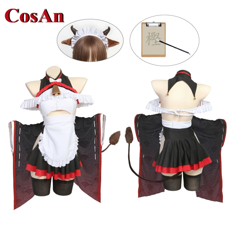 CosAn Game Azur Lane IJN Kashino Cosplay Costume The Confused Maid Who Stumbled Maid Dress Activity Party Role Play Clothing