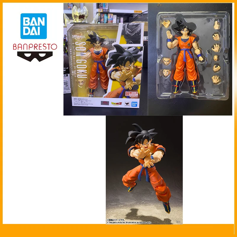 

Оригинальные аниме-фигурки Bandai Banpresto Dragon Ball Z S H Figuarts Son Gokuu, украшение для рабочего стола, экшн-фигурка, игрушка 14 см