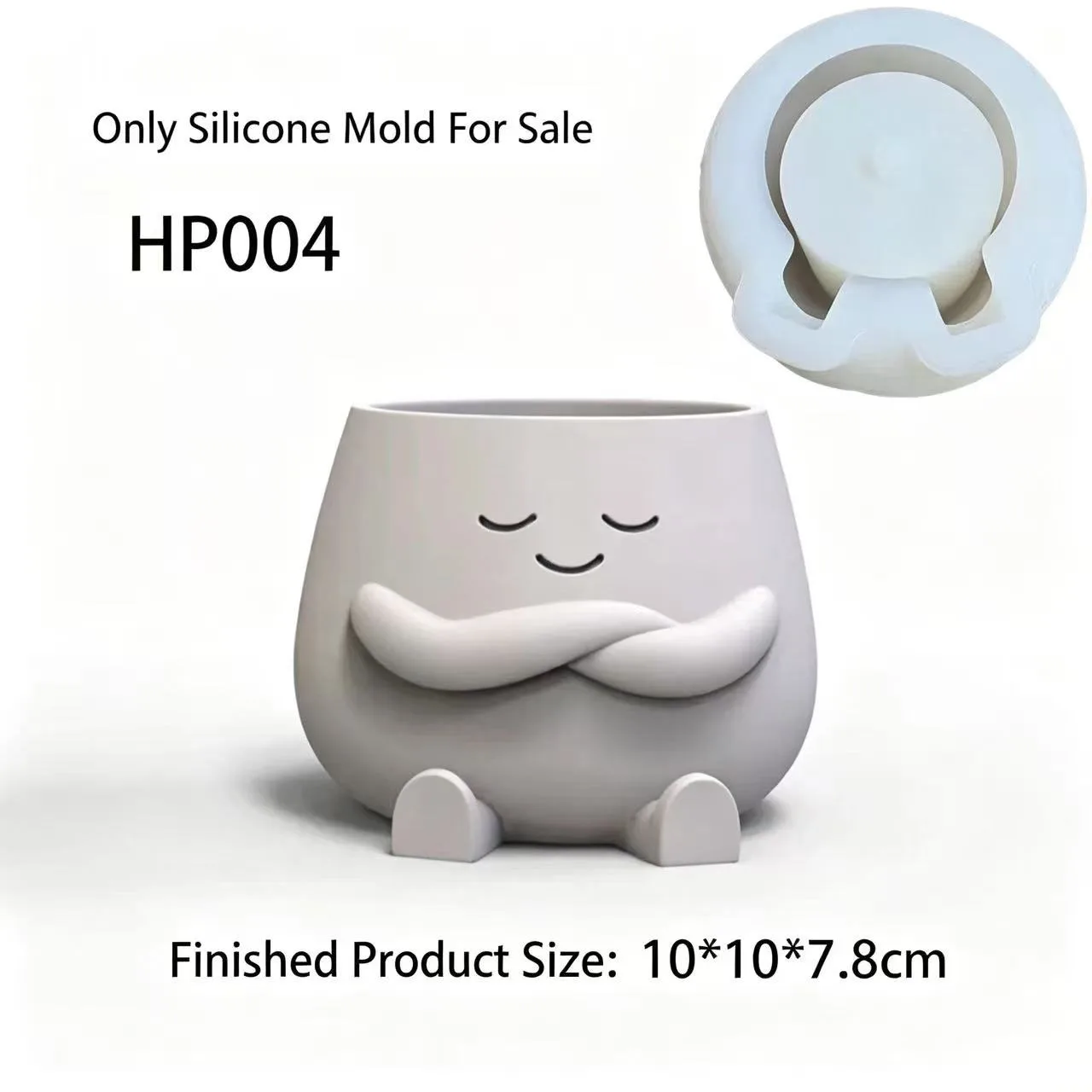 Cute Face Silicone Mold Cute Heart Gesture Planter Pot Mould DIY Smile Person Cement Plaster Flowerpot Desk Organizer Craft