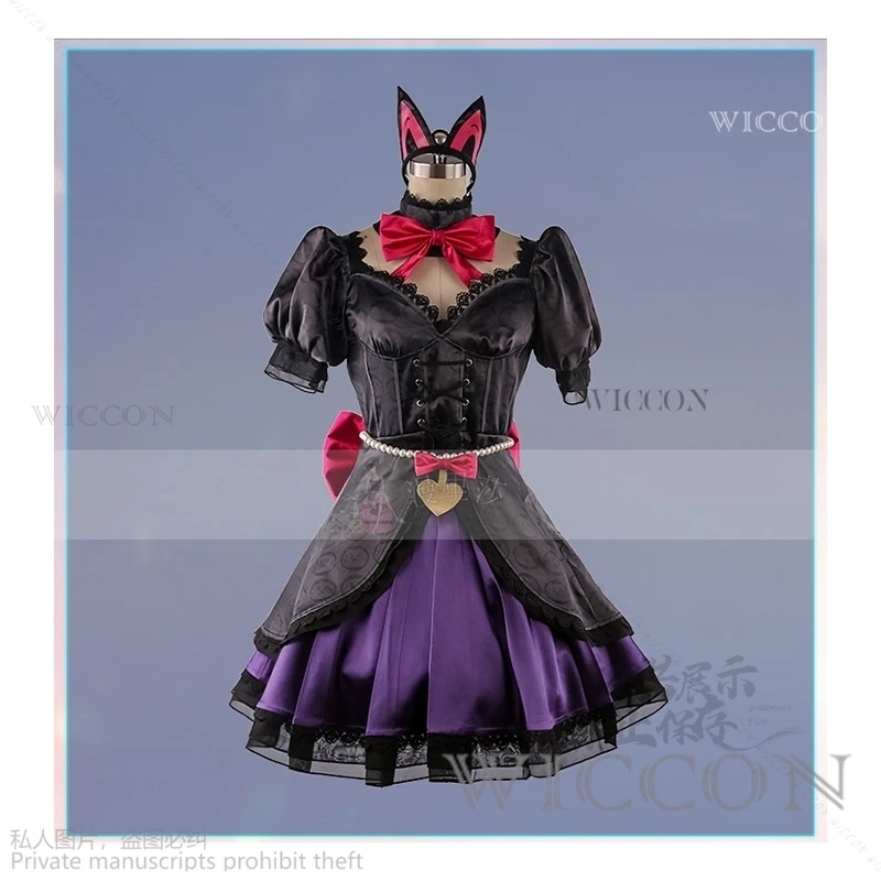 Game OW DVA Hana Lied Cosplay Vrouwen Kostuum Zwarte Kat Lolita Jurk Meisjes Zoete Rokken Volledige Set Kleding Halloween Party Suits