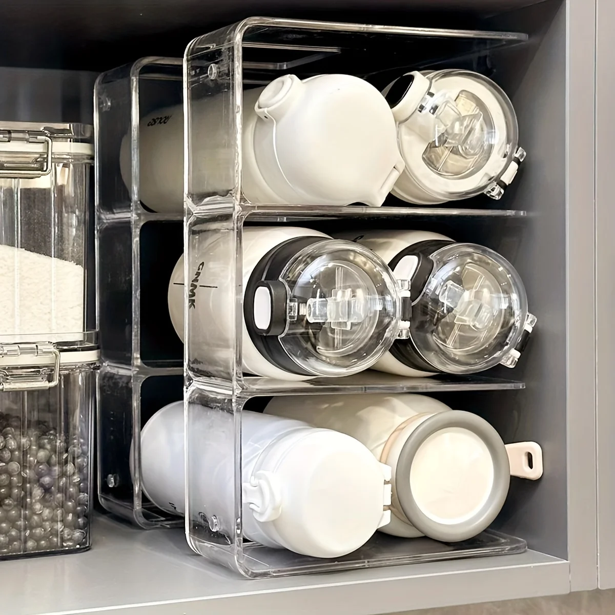 

Acrylic Pull-Out Storage Organizer for Kitchen Cabinets - Polished Finish, Multipurpose Use, Kitchen Organizers And Storage