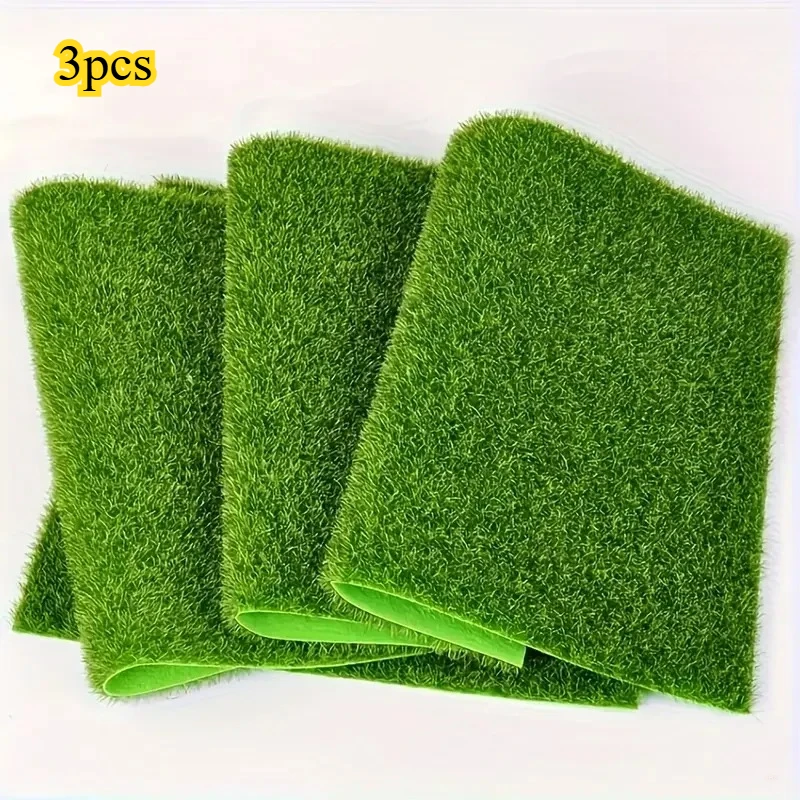 3 pieces of fairy garden grass, toy house decoration micro artificial craft grass, DIY decoration, mini model design accessories