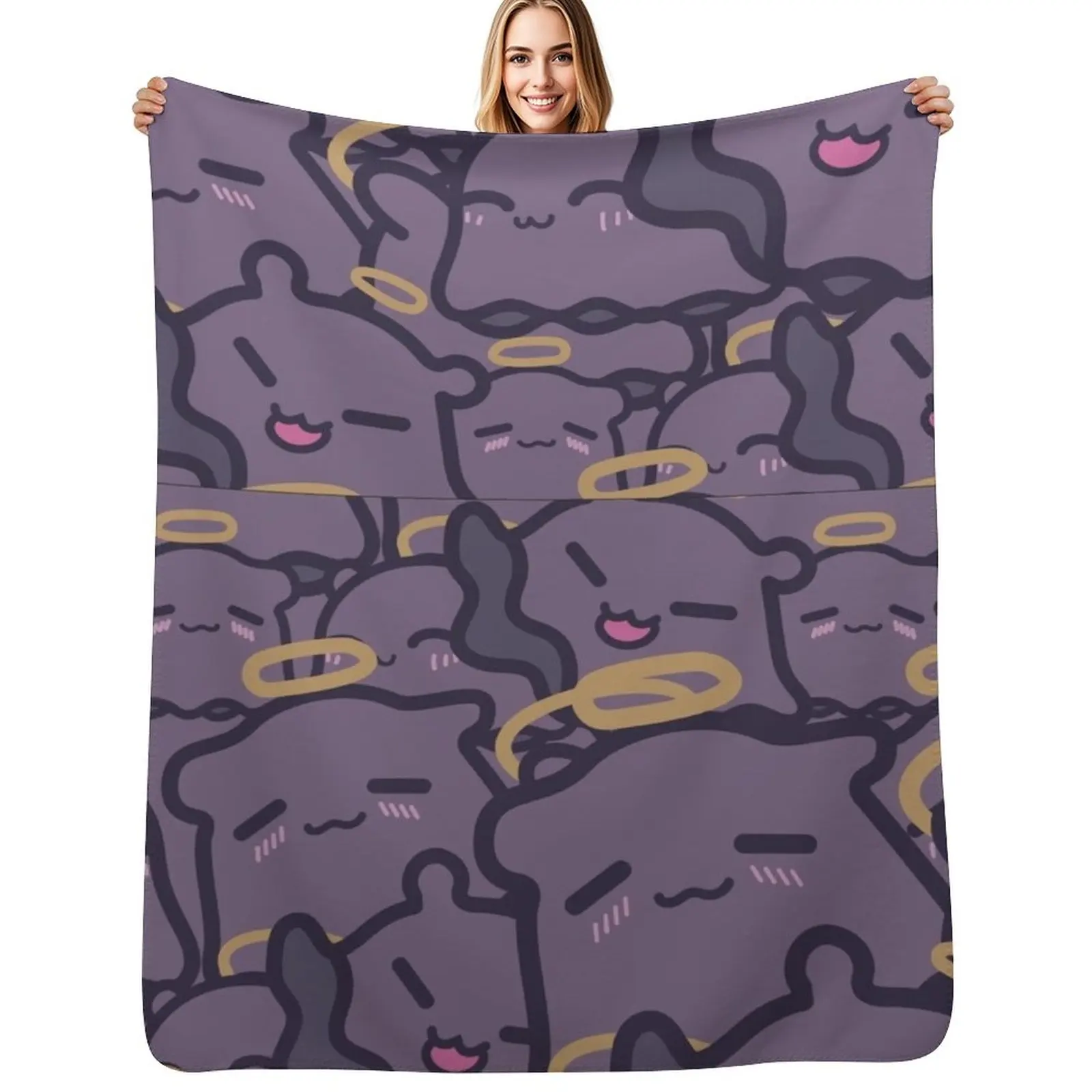 

Hololive Ninomae Inanis Takodachi Throw Blanket Spring Fall Cozy Throw Blanket for Couch