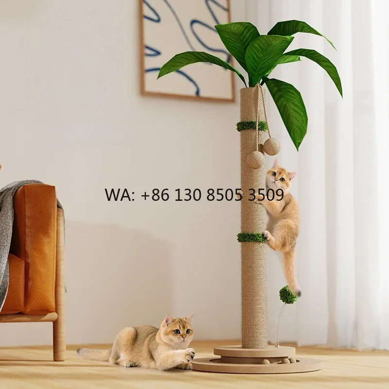 Modern Classic Luxury Hemp Rope Cat Climbing Frame & Grabber Eco-Friendly Anti-Slip Cat  with Coconut Tree Design