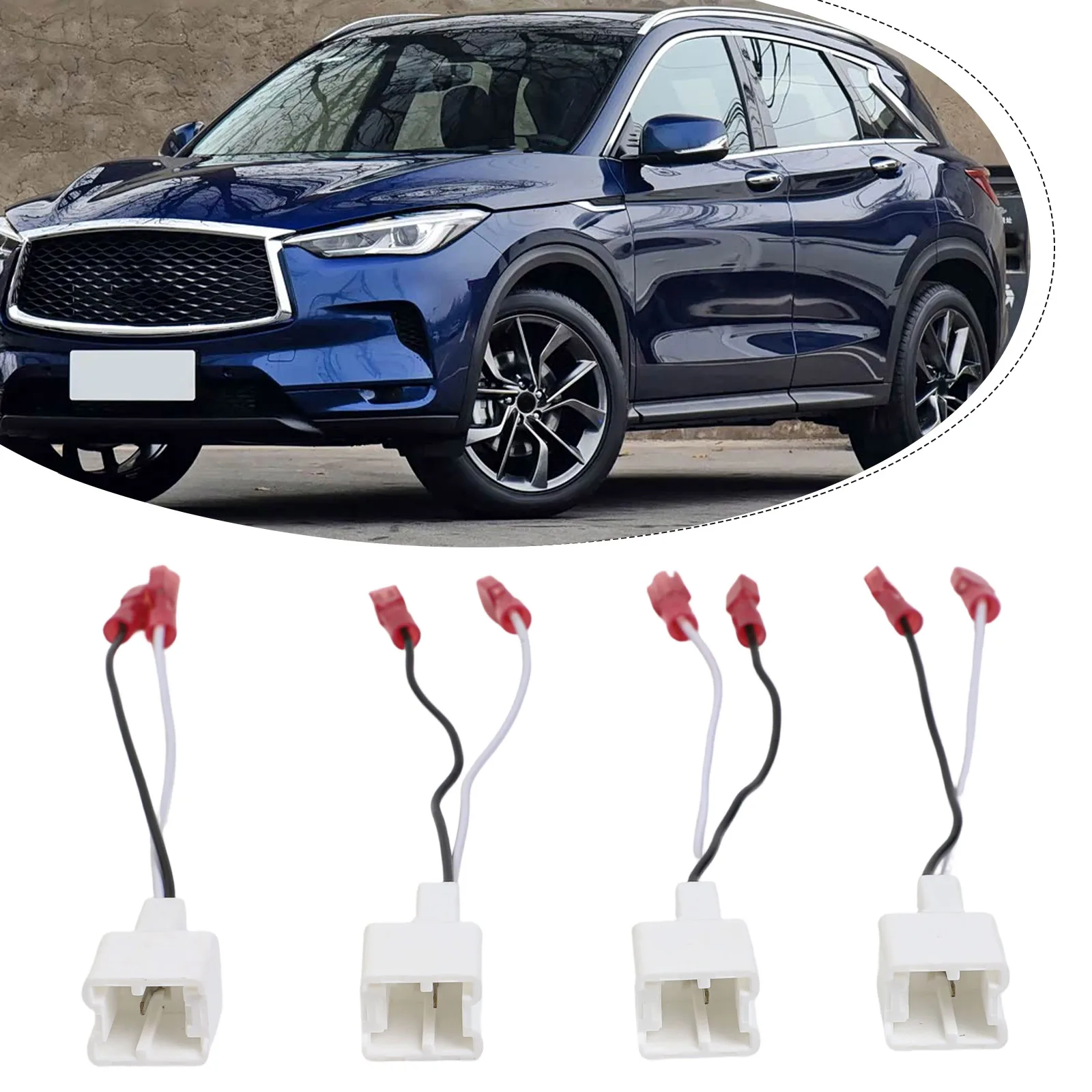 4pcs Speaker Wiring Harness Connector Cable Cord Adapter for Nissan and For Infiniti Vehicles from 2004 2019 and 2006 2018