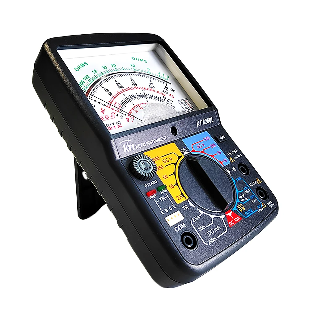 Imagem -03 - High Precision Pointer Display Multímetro Testador de Resistência Portátil com Luz de Fundo Analógico ac Tensão dc 1000v 10a 20mo Kt8260l