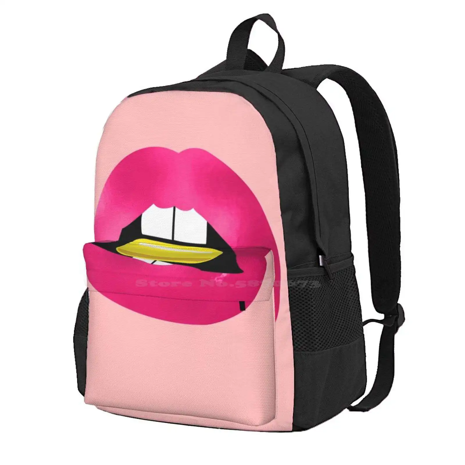 Lips N' Pill Hot Sale Schoolbag Backpack Fashion Bags Lips Pill Medicine Mouth Hot Pink Sassy Flirty Attitude Beauty