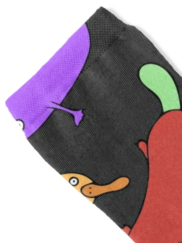 Colorful and Cute Platypus Pattern (black) Socks moving stockings christmass gift crazy Designer Man Socks Women's