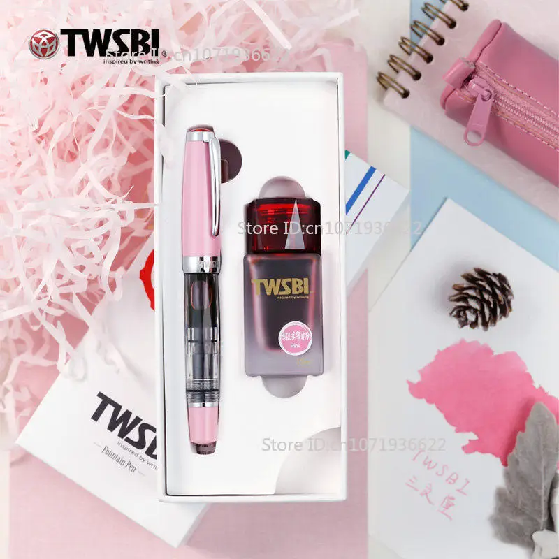 

Limited TWSBI Diamond 580 Mini Edition Sakura Pink Fountain Pen Ink Gift Box Set Perfect For Girls Spring Writing Business Gift
