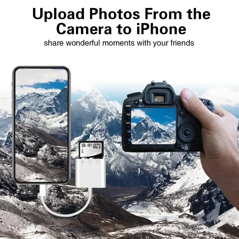 لقارئ بطاقات IOS iPhone Macbook 3 في 1 TF SD قارئ بطاقات الذاكرة OTG USB