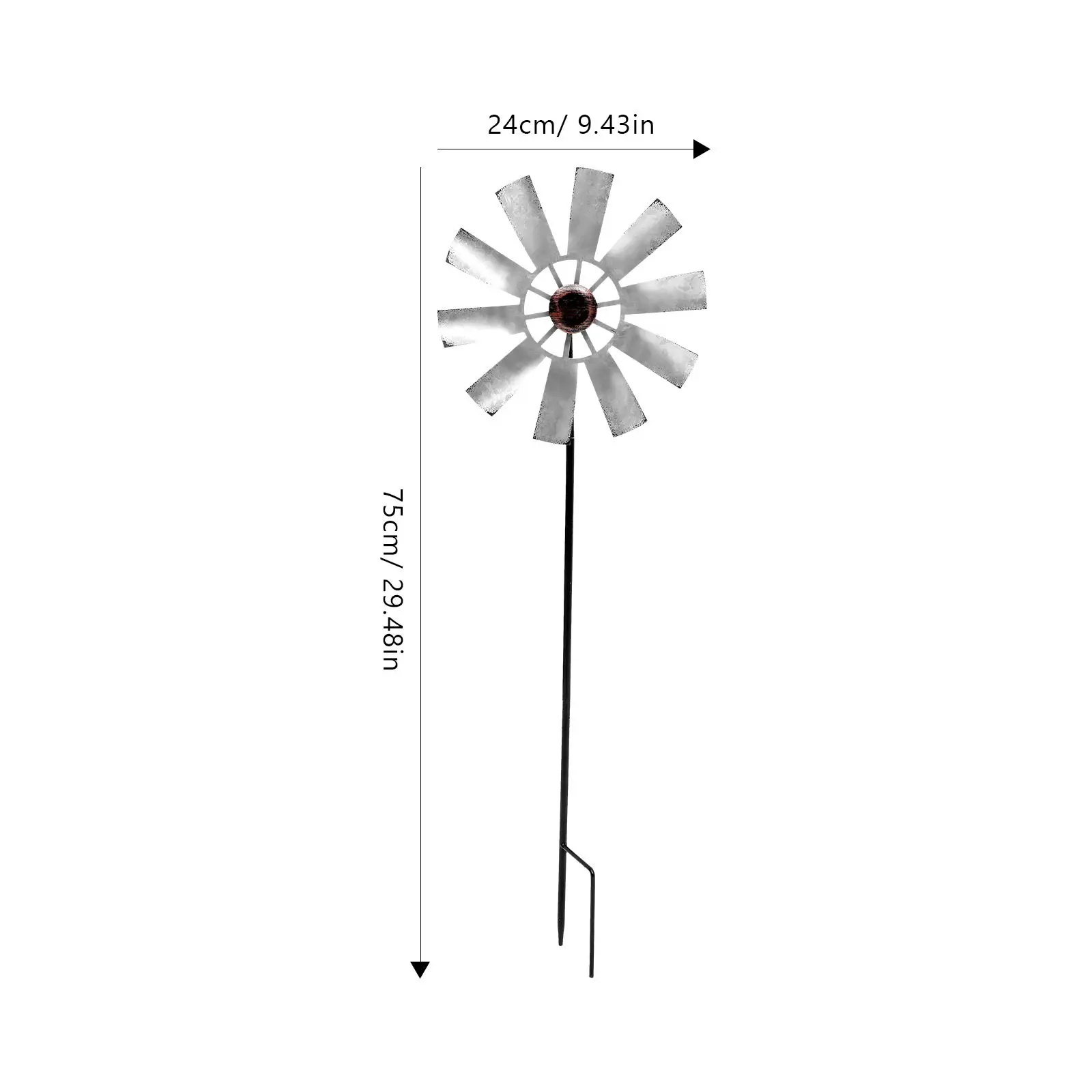 Artistic Rotatable Metal Windmill Garden Decor for Yard Lawn Outdoor Space Wind Spinner Pinwheel Windmill Decor for Garden