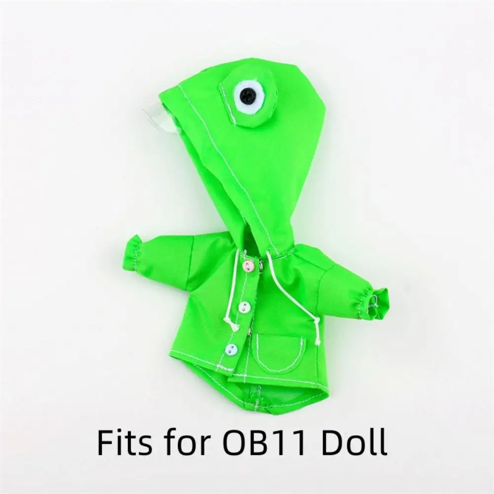 Winddichte Kleding Pop Regenjas Konijn Kikker Dinosaurus OB11 Poppenkleertjes Gele Eend Aankleden Pop Dier Regenjas 1/12 Bjd