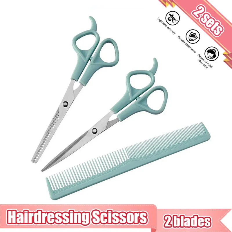 Professional Haircut Scissors Set, Flat Tooth Comb Set, Salon Hairstyle Tools, Thinning Scissors, Haircut Scissors Barber