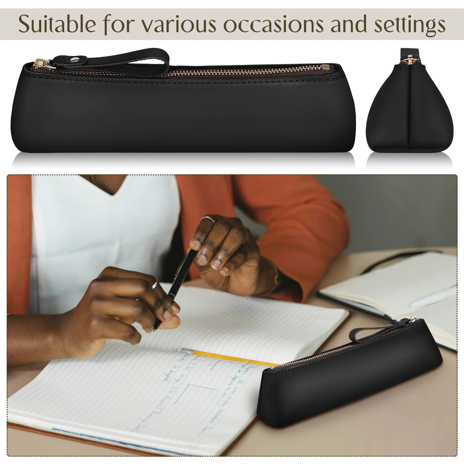 

Small Pencil Case Handmade Slim Pencil Pouch Comfortable Pen Holder Bag Marker Storage Stationery Organizer for Travel