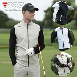 PGM Men Waterproof Golf Jackets Male Windproof Stand Collar Vest Men Warm Sleeveless Sport Coats Full Zipper Casual Waistcoats