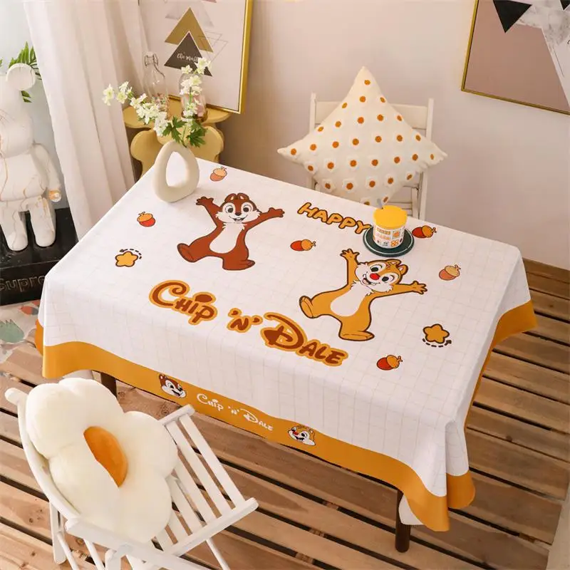 Cartoon Disney Chip and Dale Children's Desk Tablecloth Student Computer Tablecloth Large Dining Table Cloth  Coffee Table