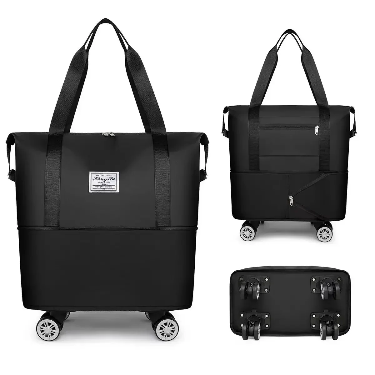 Wheel Travel Bag Lightweight Carrying Luggage Storage Delivery Bag Dry Wet Separation Large Capacity Fitness Yoga Bag