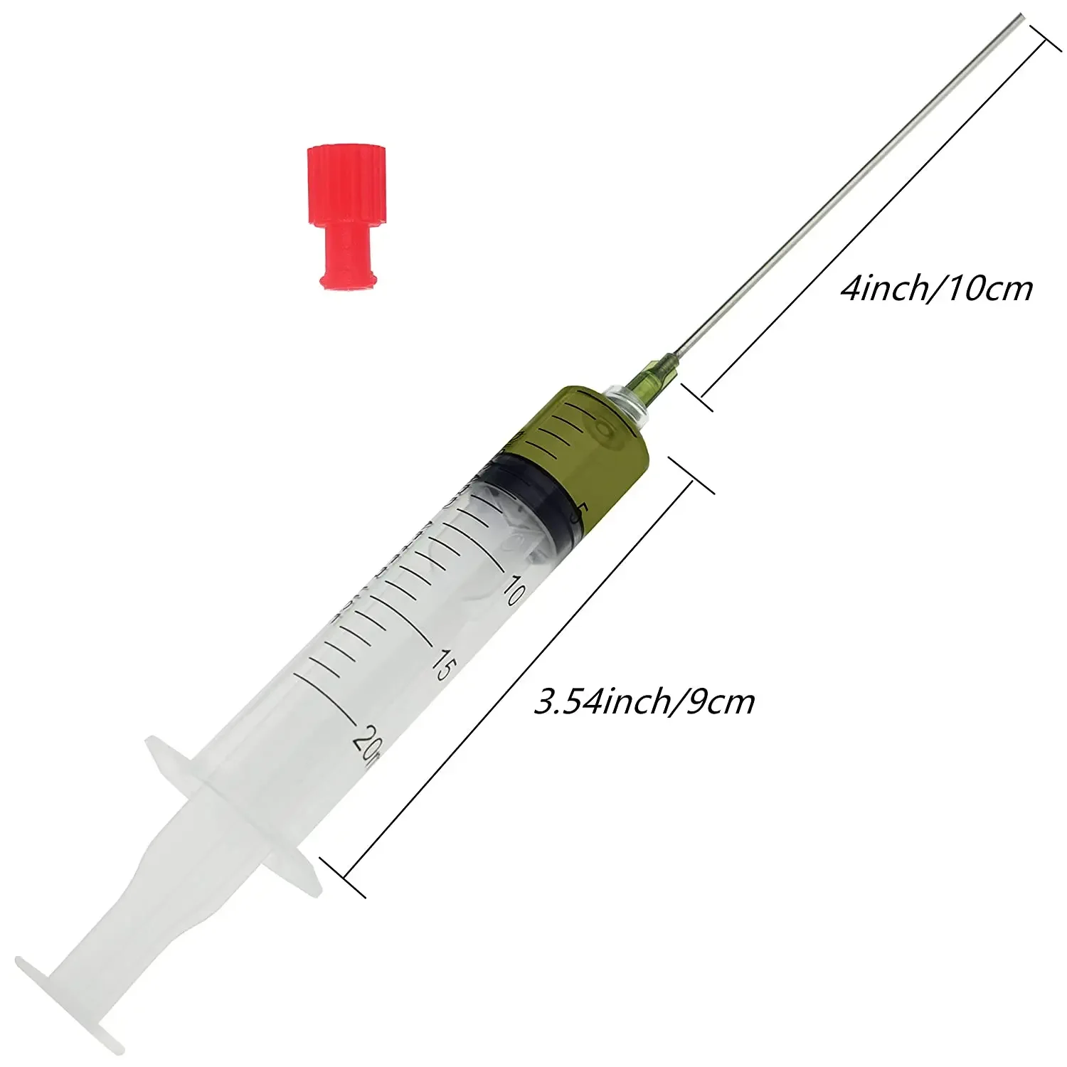 루어 잠금 바늘이있는 30ml 20ml 10ml 산업용 주사기 4 "및 보관 캡 액체 충진 및 분배 접착제 적용