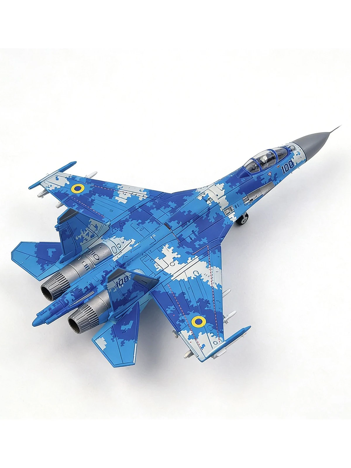 1:72 Kreatywna Zabawka Militarna Sukhoi Su-27 Flanker Samolot Myśliwca Sił Powietrznych Ukrainy Model Broń Zestaw Klocków do Składania — 2