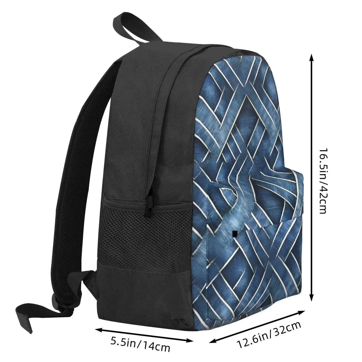 Graphic Denim Wash Pattern Backpack Student BookBag Children School Bag Laptop Shoulder Bags for Boys Girls