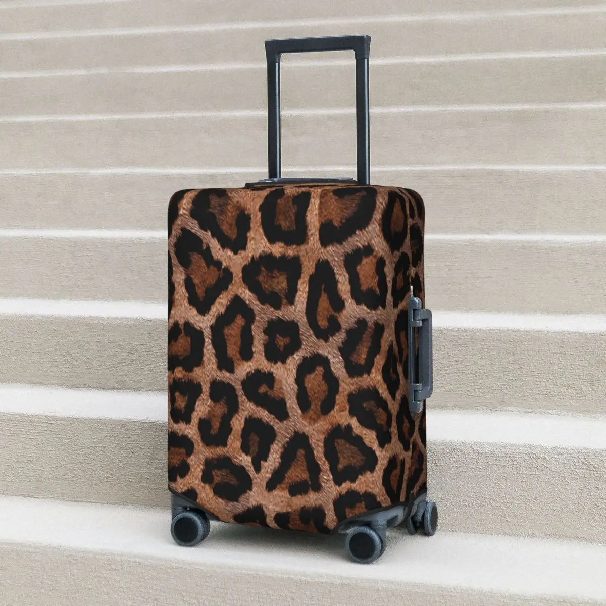 Spotted Leopard Suitcase Cover Holiday Animal Print Useful Luggage Supplies Cruise Trip Protector