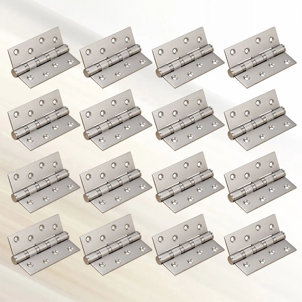 

16Pcs Door Hinge Stainless Steel Heavy Duty Flap Hinge for Vintage Wooden Jewelry Gift Toolbox Window Door Hinges Silver