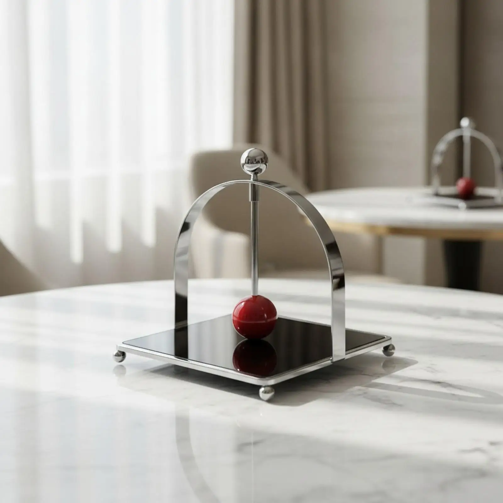Modern Tissue Holder Box with Flat Square Base and Four Ball Feet for Home Vanity Organization