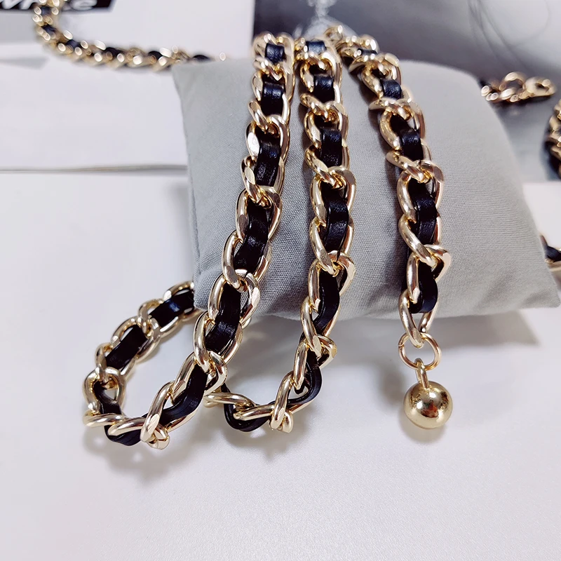 Gold Chain Belt Female Luxury Dress Metal Cummerbunds Designer Belts For Women High Quality Coat Jeans Waistband Corset Strap