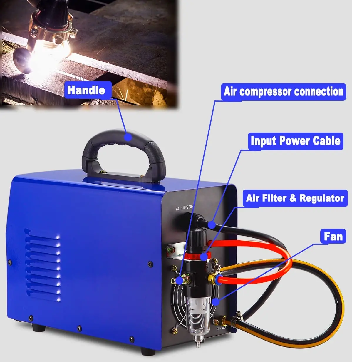 PLASMARGON Air Plasma Cutter 65Pro Pilot Arc CNC Plasma Cutting Machine 18MM Cut Steel Metal Plasma Cutter DIY Welding Equipment