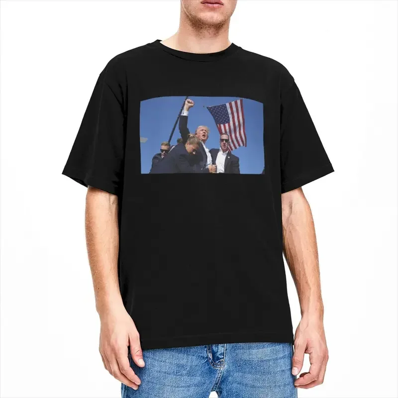 Crazy 2024 Trump Rally Shooting T Shirt Men Women Cotton Trump Shot President Election Tee Shirt New Arrival Clothes