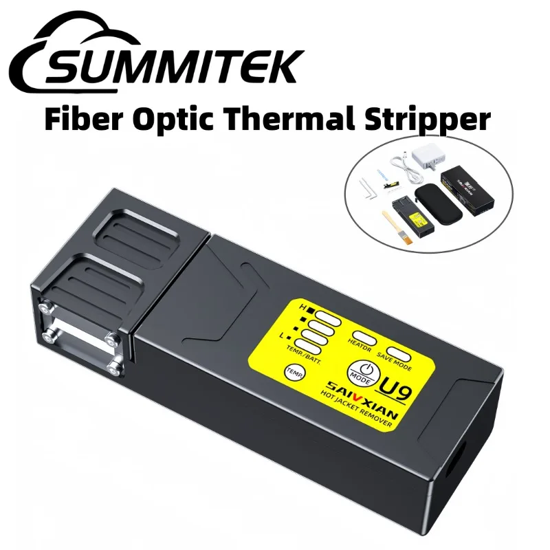 Summitek U9 Fiber Optic Thermal Stripper Rechargeable Auto Heating Stripping or Bundle Bare Ribbon Non Visible Optical Fibers