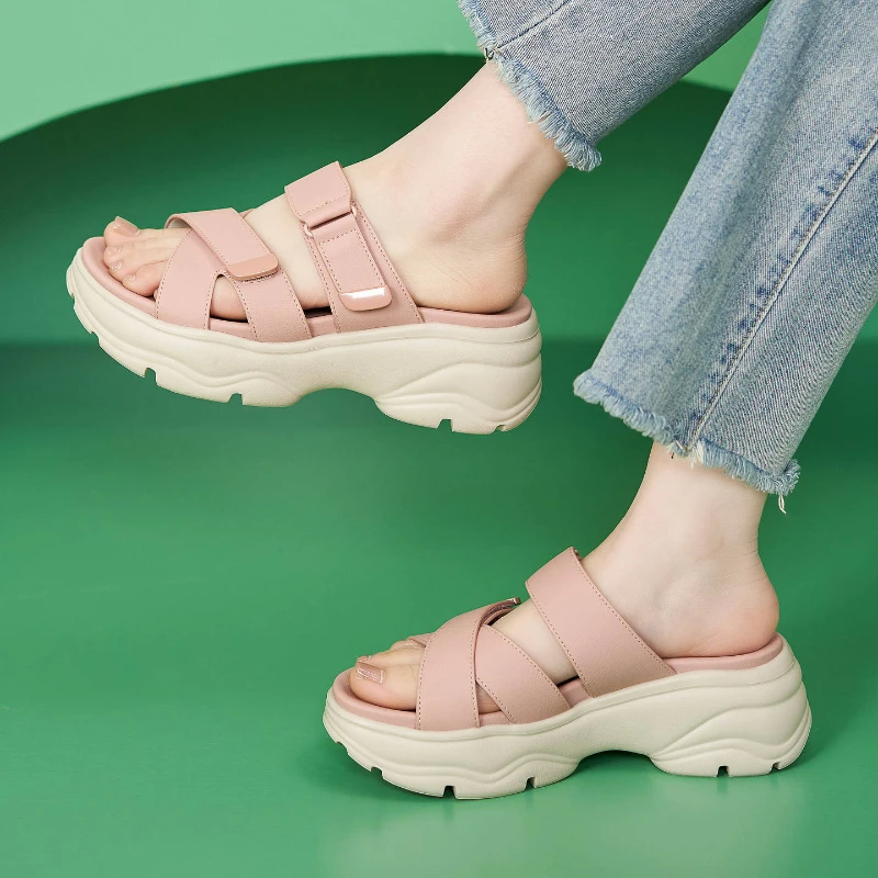 

Womens Trendy Chunky Platform Slide Sandals Adjustable Double Strap Design Soft Padded Insole NonSlip Lug Outsole Lightweight