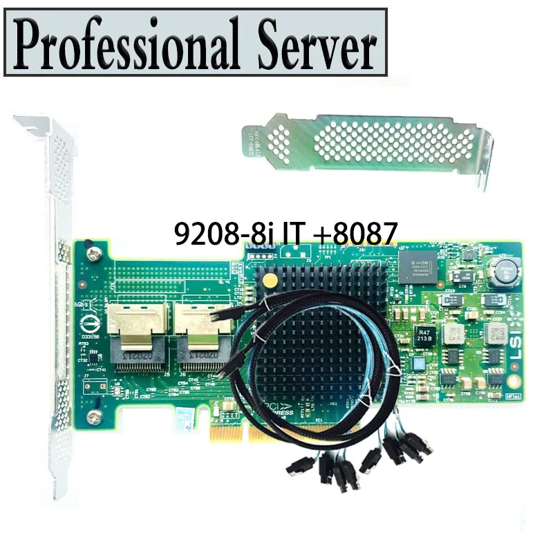 LSI 9208-8I = ( 9207-8i) PCI-E 3.0 HBA FW:P20 IT Mode for ZFS FreeNAS unRAID + 2*8087 SATA