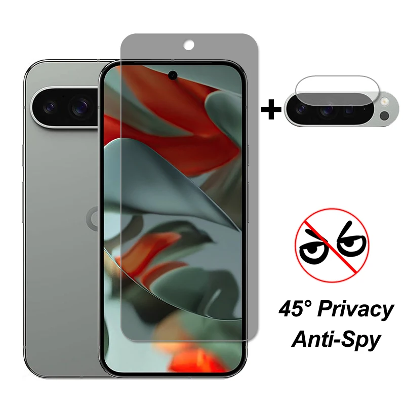 For Google Pixel 9 Pro XL Glass Screen Protector Anti-Spy Privacy Tempered Glass Protective Camera Lens Film For Pixel 9 Pro XL