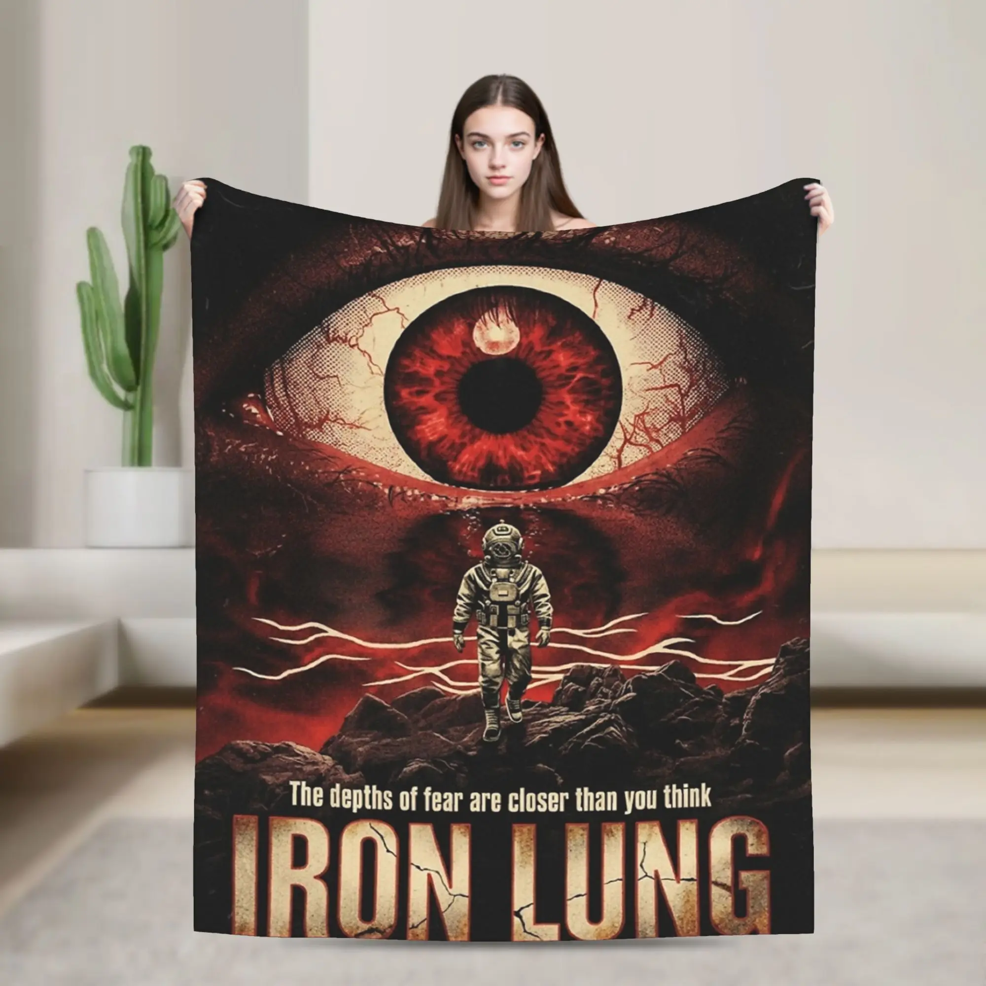 Iron Lung Blanket The Depths of Fear Are Closer Than You Think  Fuzzy Throw Blanket Summer Air Conditioning Printed Bedspread