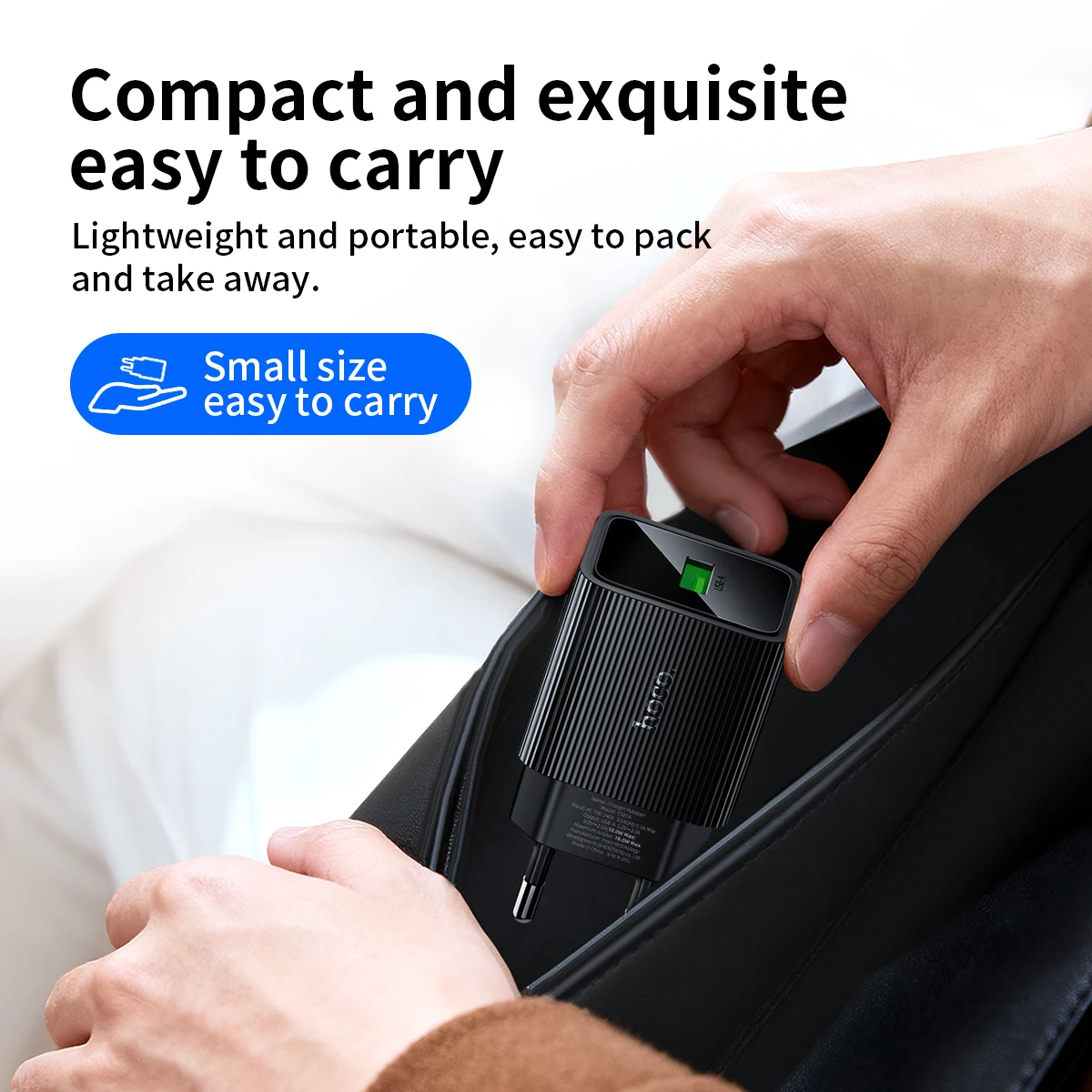 HOCO EU Plug 18W USB A LED Digital Display Wall Travel Charger For Samsung A51 A71 QC3.0 Phone Charger Adapter For Xiaomi Huawei - Image 4