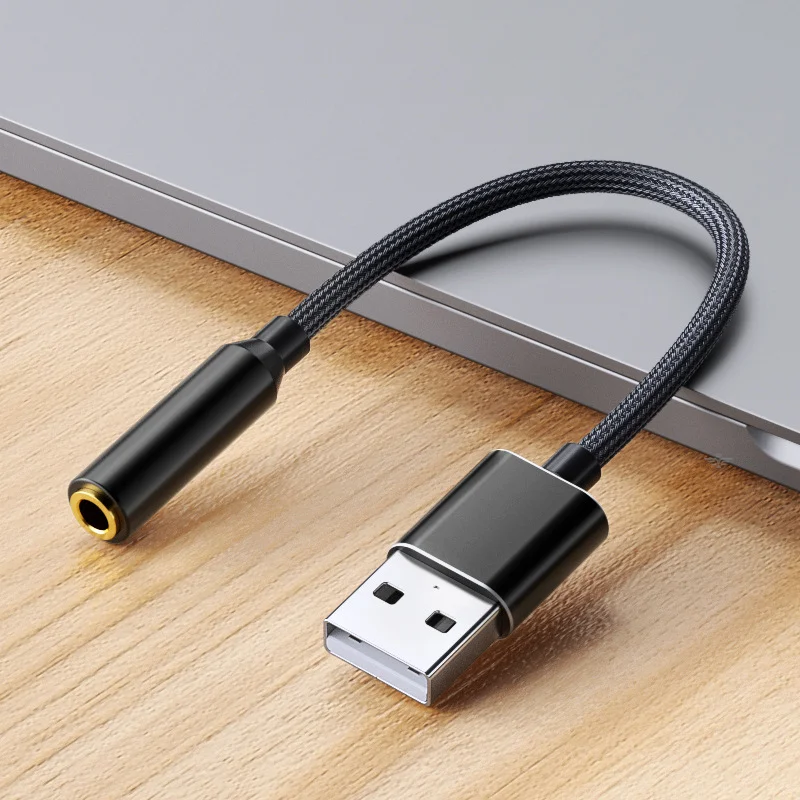 Tarjeta de sonido USB US03 a 3,5mm, adaptador de auriculares de Audio, tarjeta de sonido externa 7,1, micrófono, auriculares, ordenador y PC