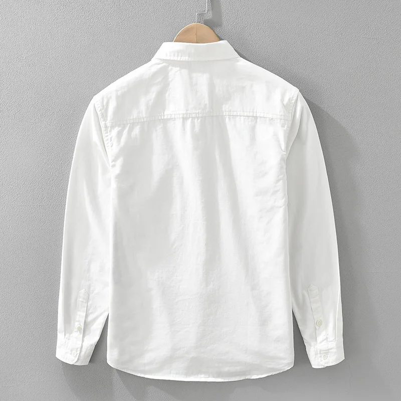 Casual Loose Long Sve Pure Cotton Men's irt Spring 2025 New Sle Retro Japanese Sle Print No Ironing Required