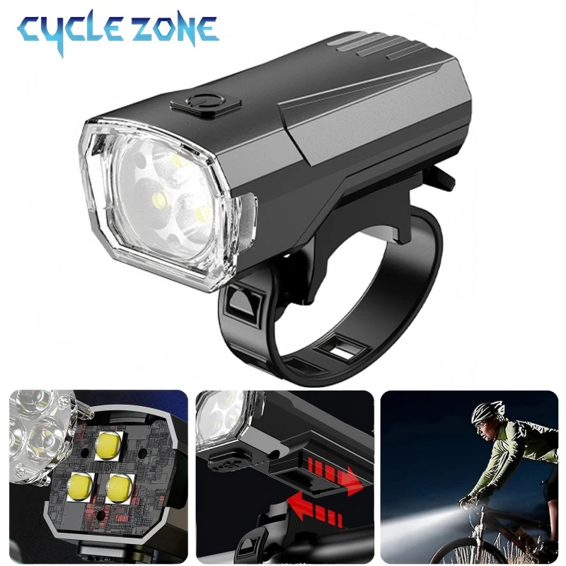 

Bicycle Light LED Rechargeable Road MTB Bike Front Back Light Headlight Flashlight Cycling Taillight Night Safety Warning Lamp
