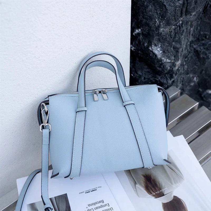 

Hifashion Trendy Genuine Leather Pillow Shoulder Bags For Women 2025 Luxury Designer Crossbody Purse Boston Tote Ladies Handbags