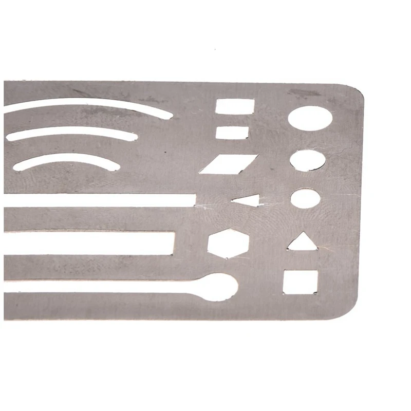 Hot Selling-5X Stainless Steel 27 Patterns Erasing Drawing Drafting Tool Shield,5X Stainless Steel 27 Patterns Erasing Drawing D